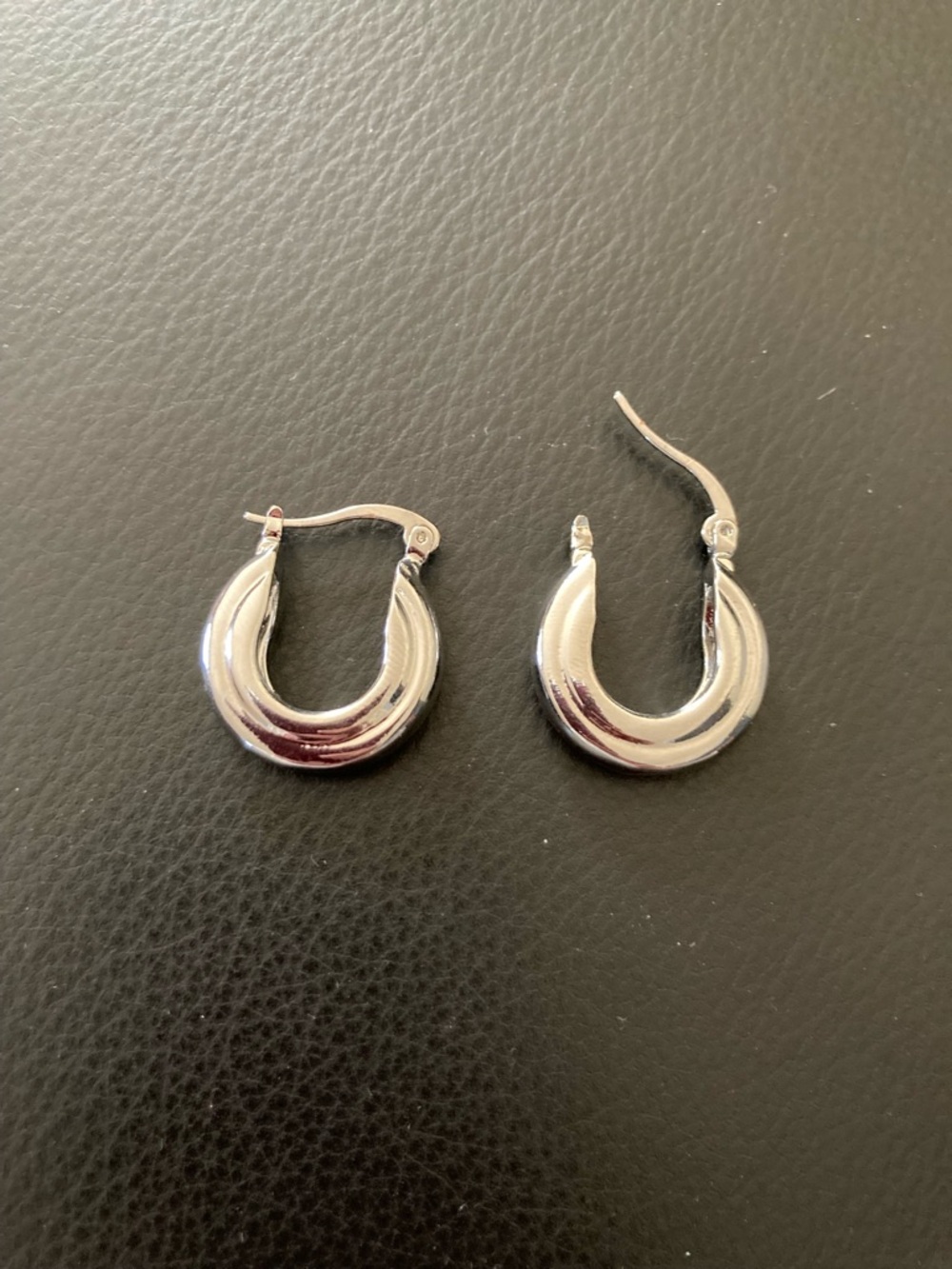 Brook & Bloom Polished Silver Hoop Earrings - Contemporary Chunky Style